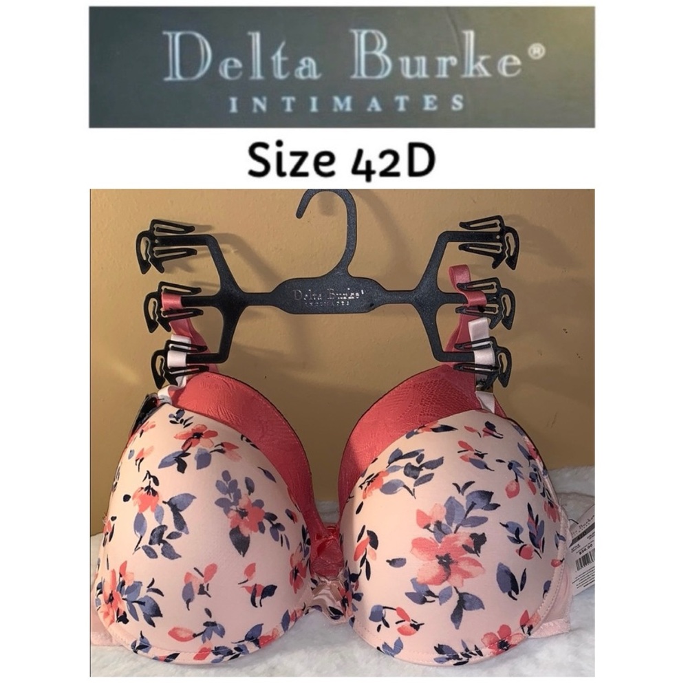 🎄🧑‍🎄 DELTA BURKE Pink & Floral Full Figure Bras NWT 42D